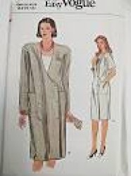 8904 VOGUE EASY LOOSE FIT STRAIGHT 2 BREASTED DRESS, KNIT SHELL TOP PATTERN 14-18